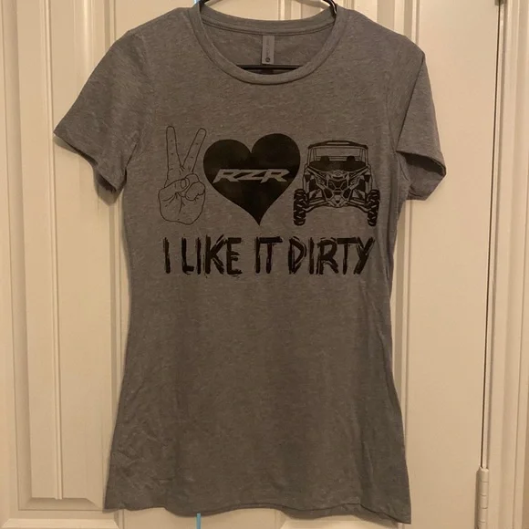 Medium women’s gray fitted I like it dirty t-shirt RZR - Picture 1 of 1